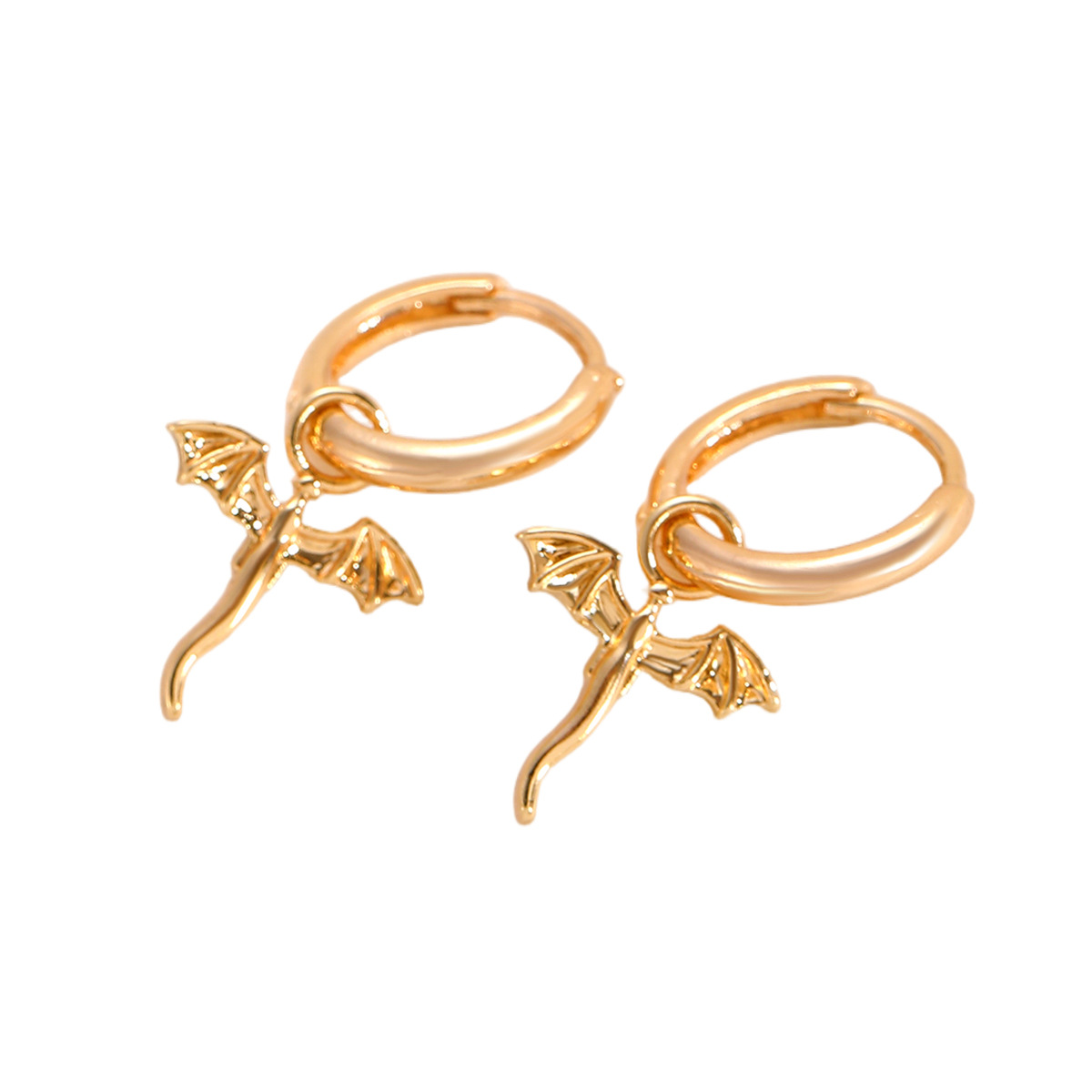 Best-selling cross-border accessories from Europe and America on Amazon: Dragon ear buckle earrings, diamond-encrusted dragon ear studs, punk personality earrings for women Item Picture