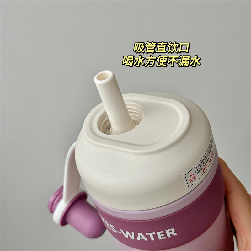 New simple hand-held straw coffee insulated cup with handle, stainless steel water cup, insulated coffee cup manufacturer wholesale Application Scenario