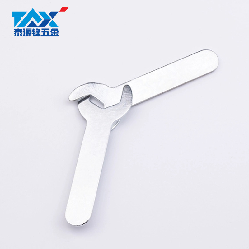 Wholesale furniture cabinet iron sheet galvanized open-end wrench, disposable simple single-head M10 open-end wrench tool details Picture