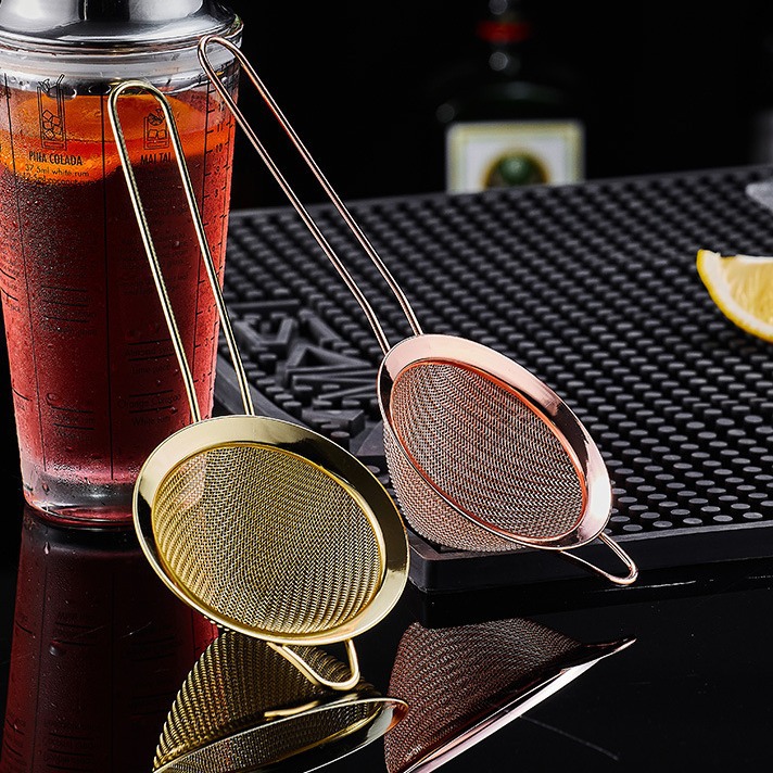 Bar filter, bartender's special ice filter, cocktail strainer, ice separator, filter, spoon, double-layer filter Specification drawing