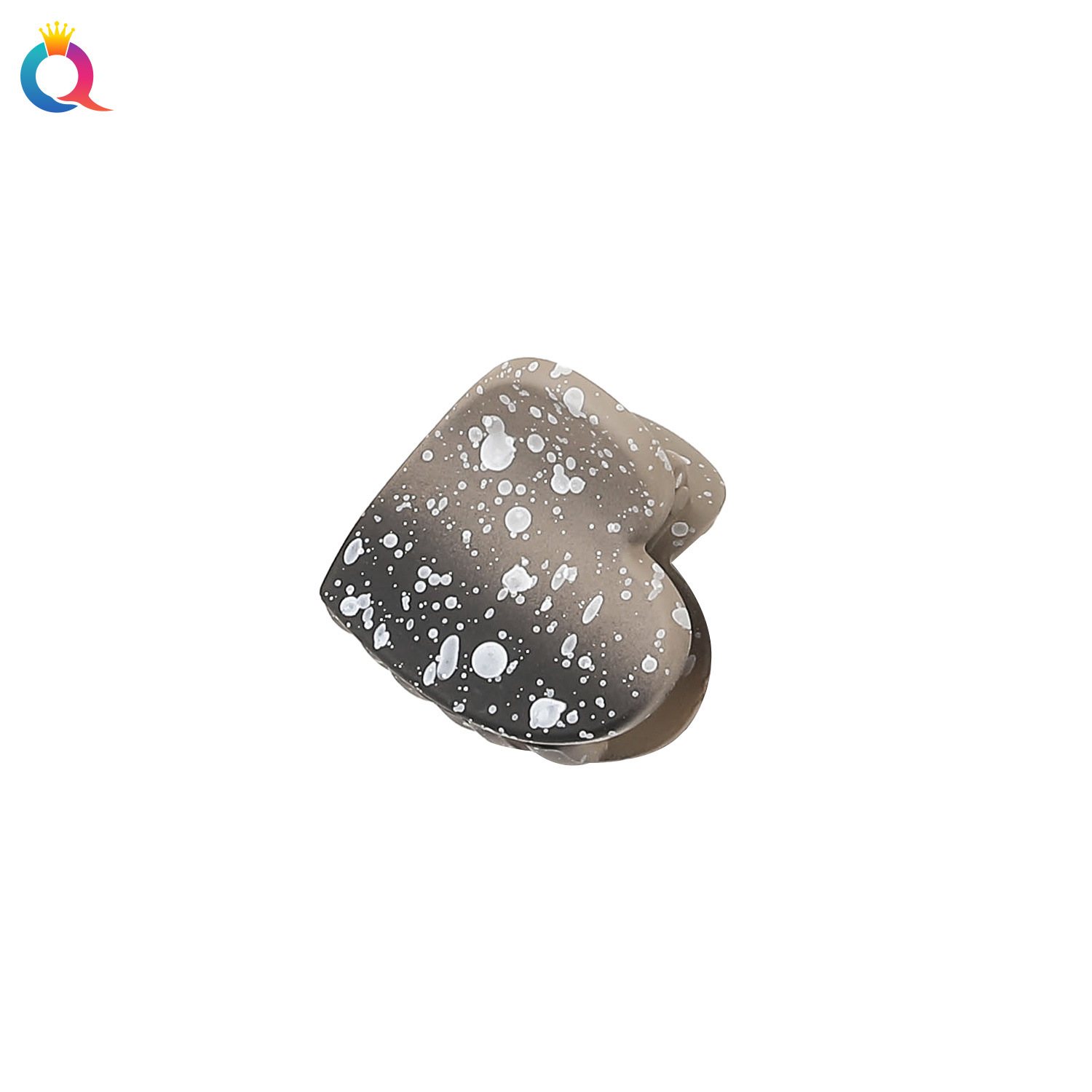 Wholesale of Qiyue ink-wash frosted small hair clips, starry sky color heart-shaped hair clips, ponytail fixed hair grips, hair accessories and head accessories Item Picture