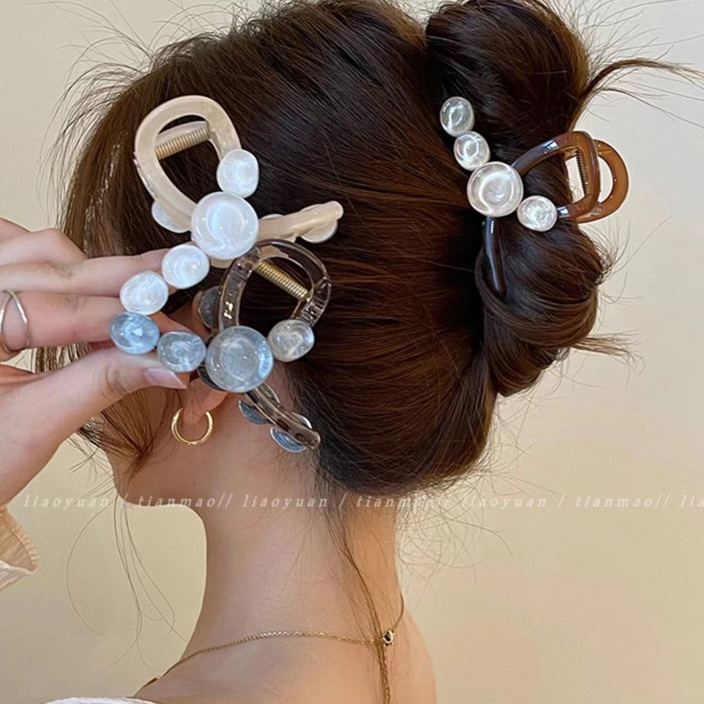 Super refreshing ~ Stylish summer hairpin, irregular water drop hairpin, women's crossed acrylic shark clip full figure