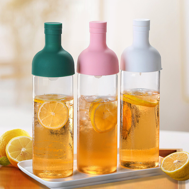 Wholesale high borosilicate glass cold brew kettles, coffee cold brew bottles, cold water kettles, household cold brew cups, fruit tea kettles, cold water kettles full figure