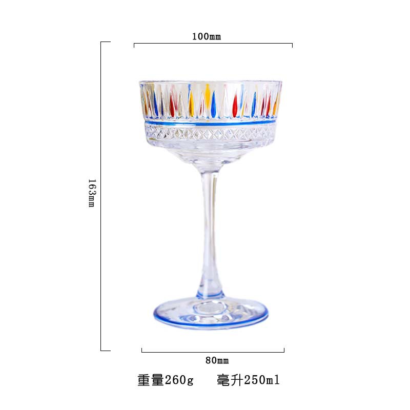 New Norse-style champagne glass, wine glass and light luxury Italian wine glass with hand-painted color relief of high appearance level Item Picture