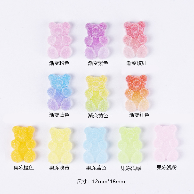 diy cream glue accessories, simulated gummy candies, gradient bear resin accessories, stationery, phone cases, hair clips, jewelry accessories Application Scenario