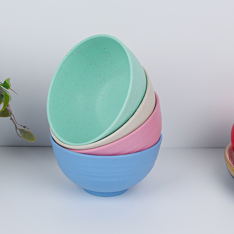 Cross-border wheat straw bowls, household tableware, rice round bowls, Amazon round plastic bowls are available for wholesale from logo manufacturers Application Scenario