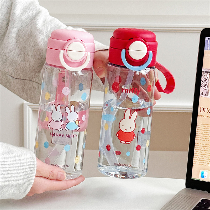 Wholesale of genuine Mifei Happy Double Drinking Cups, portable outdoor sports plastic water cups for students, and cups with high appearance standards for girls full figure