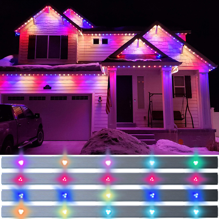 In North America, 12v and 24v RGBW track lights, 30mm point light sources, Christmas holiday decoration house outline lights are popular full figure