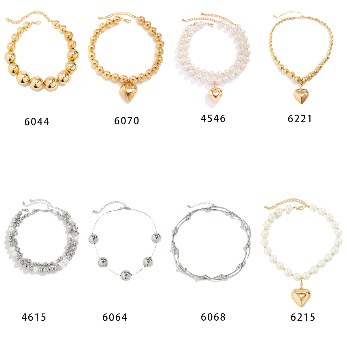 Exaggerated round punk necklaces, collarbone chains, geometric bead necklaces and women's beaded necklaces from Europe and America are selling well Item Picture