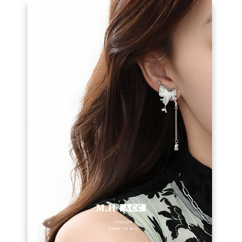 ins Mint Mambo Butterfly Series Earrings 925 Silver needle High-end earrings, original fresh and elegant earrings for women details Picture