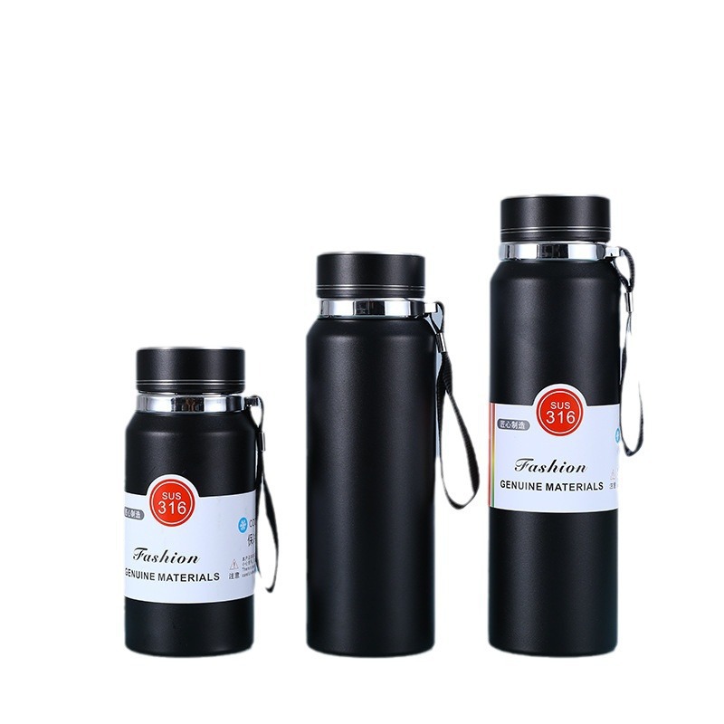 Wholesale of simple 304 stainless steel insulated cups, outdoor portable sports water bottles with tea strainers and vacuum strainers Item Picture