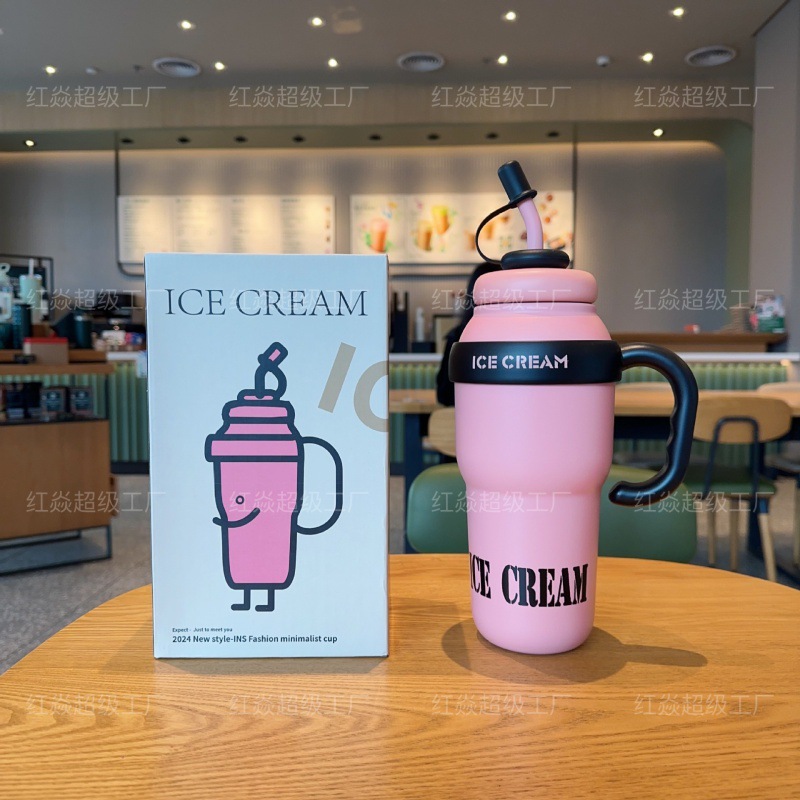 2024 New model for boys and girls, high appearance level insulated cups, children's hand-held sports water bottles, simple and cute with straw cups details Picture