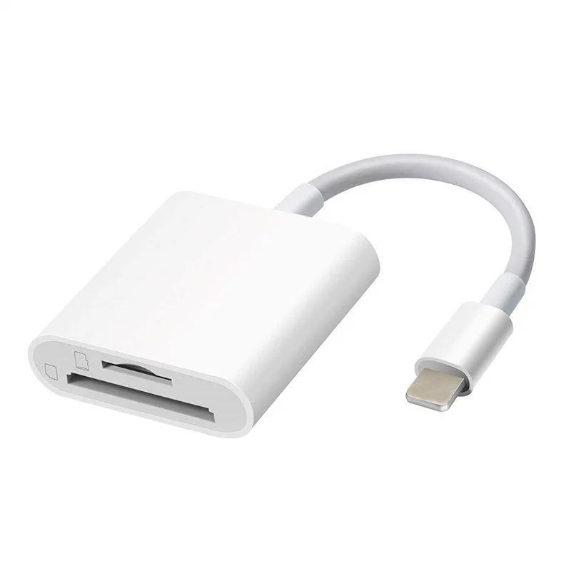 Compatible with Apple 2-in-1 card reader, mobile phone lightning converter, TF+SD card, OTG multi-functional camera Application Scenario