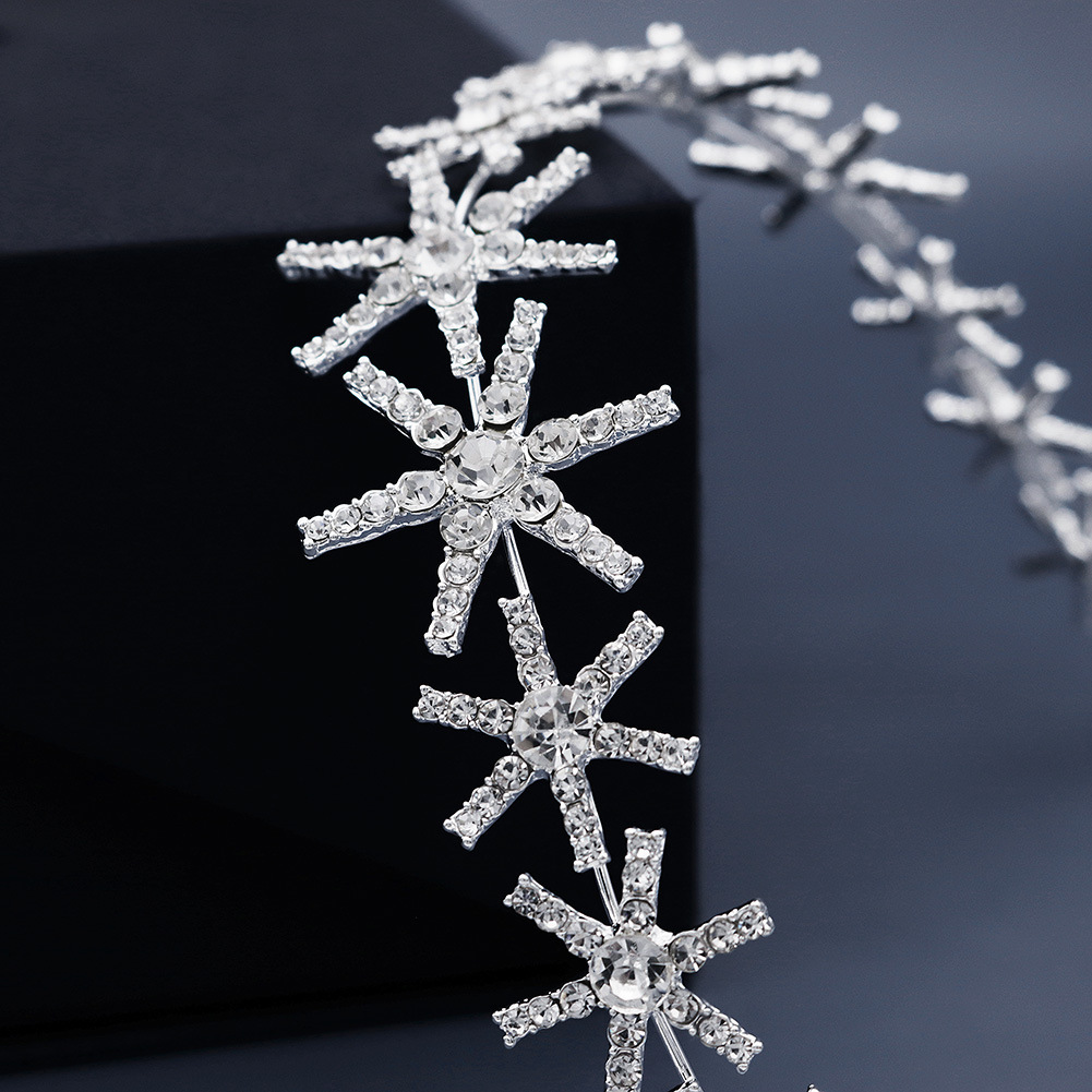 Korean daily headwear: Simple star-shaped ribbons, full diamond headbands, ins light luxury, internet-famous water diamond headbands, bridesmaid hair accessories Specification drawing