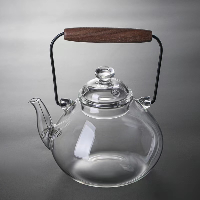 High borosilicate glass handle teapot, electric ceramic stove, kettle for boiling tea, household glass teapot, large-capacity teapot for brewing tea full figure