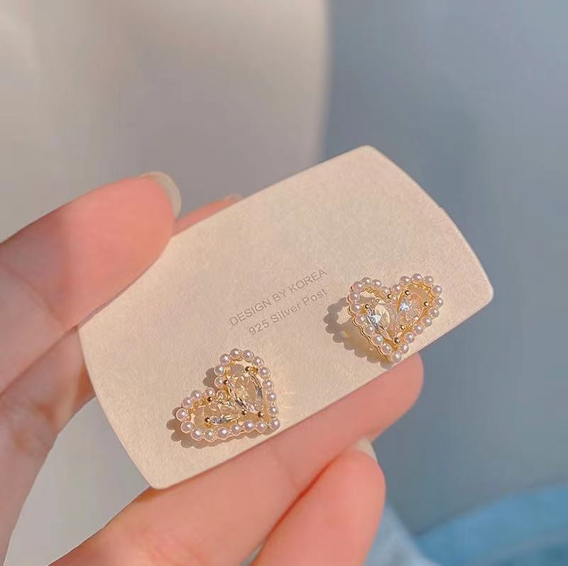 Korean style Instagram trendy flower stud earrings for women, high-end and light luxury earrings, versatile and fashionable forest-themed stud earrings Specification drawing