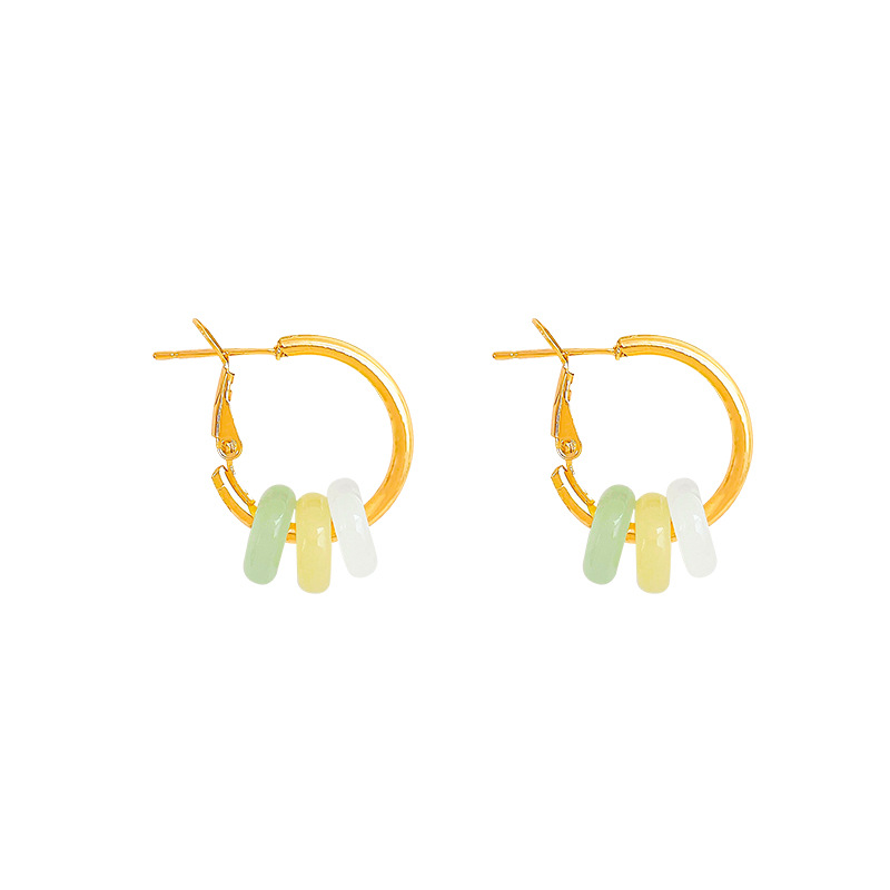 Dopamine colored circle earrings for women 2024 New bestsellers, fresh and fashionable stud earrings, internet-famous earrings wholesale Item Picture