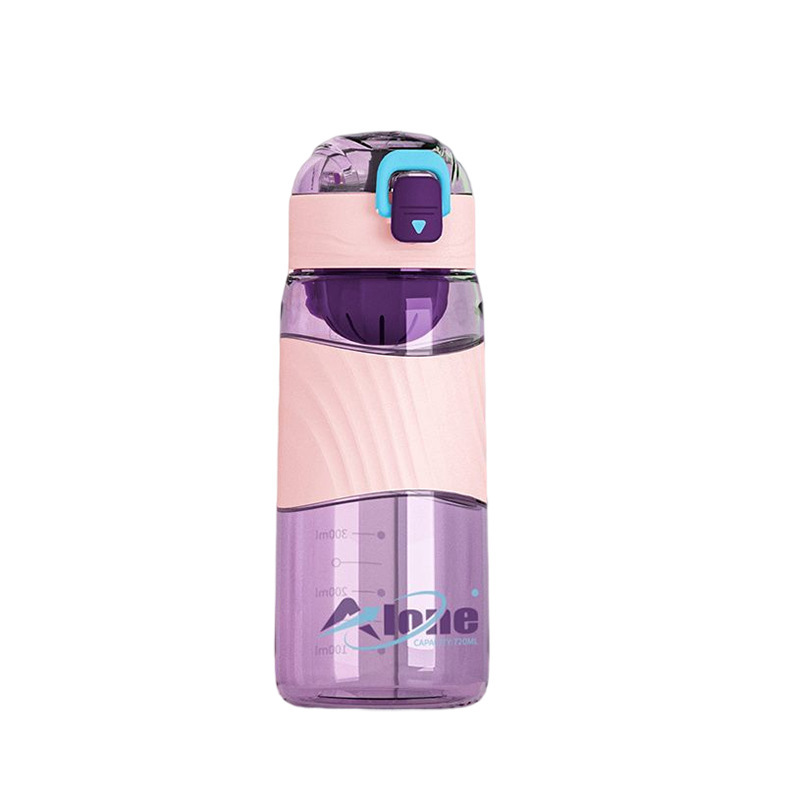 Wholesale summer sports student water cups: Simple and fresh plastic cups, portable travel cups for children with scales Item Picture
