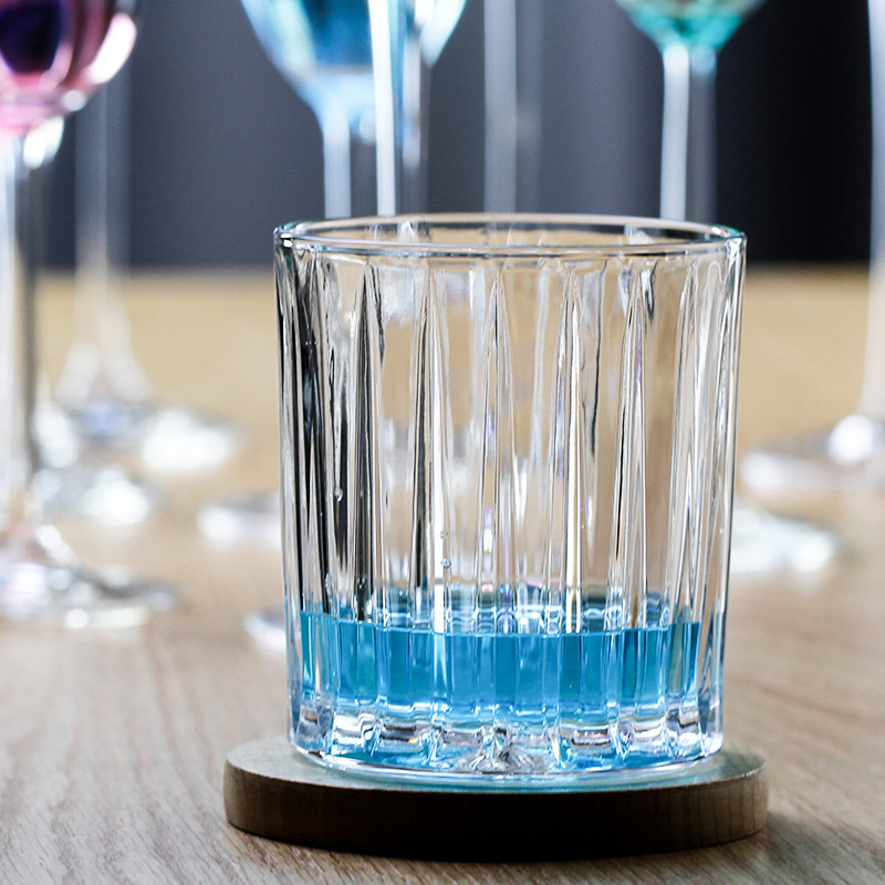 Vertical patterned glass cups, simple Nordic cups for home use, heat-resistant glass water cups, transparent creative whisky glasses details Picture