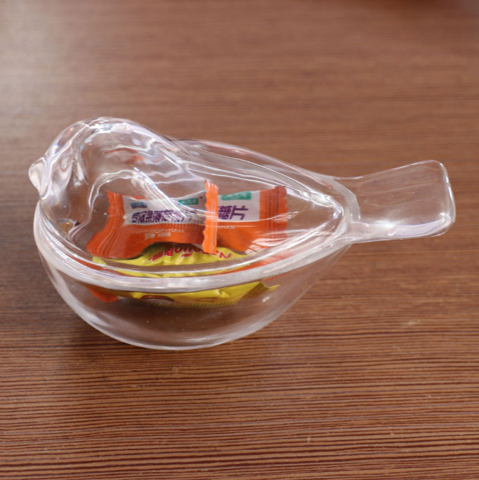 Crystal glass bird toothpick box, creative jar wax glass candlestick, Xipu sugar VAT, storage jewelry box, wholesale of ornaments Specification drawing