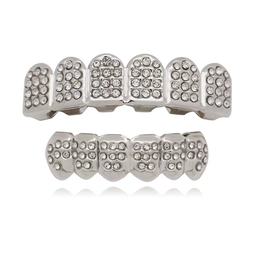 temu, a cross-border bestseller, is selling 72 diamond gold Hiphop braces. Wholesale and direct sales of accessories are trendy details Picture