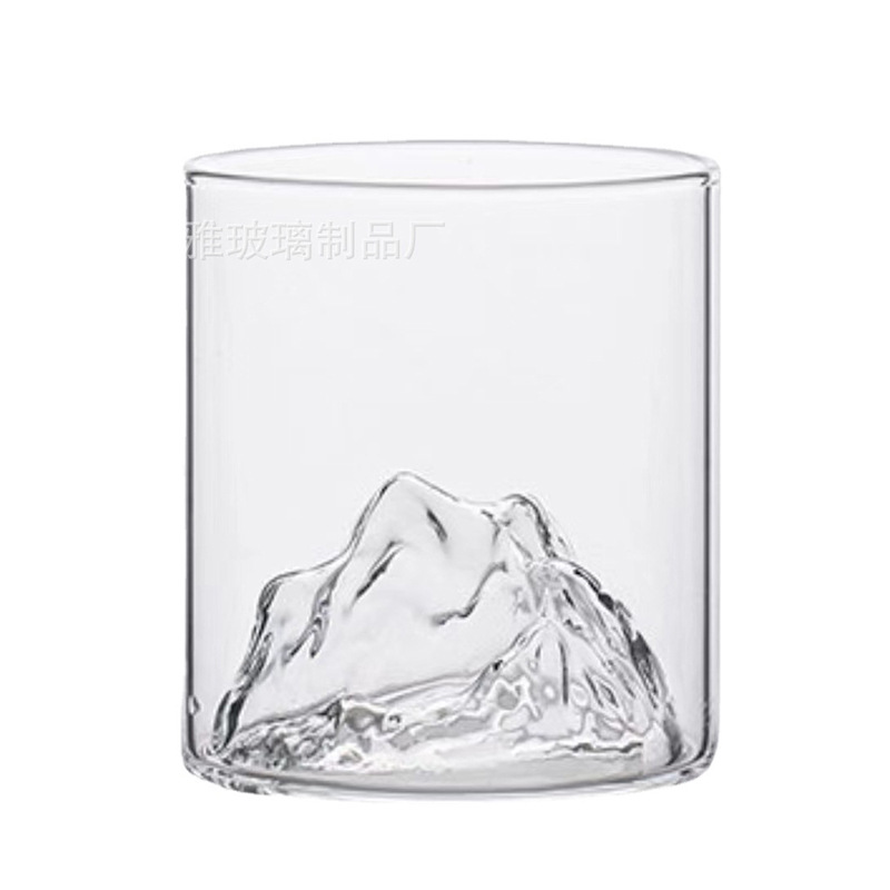Creative mountain-viewing cup, Glass Peak Storage cup, personalized whisky wine glass, high-temperature resistant glass tea cup, popular Japanese style Item Picture