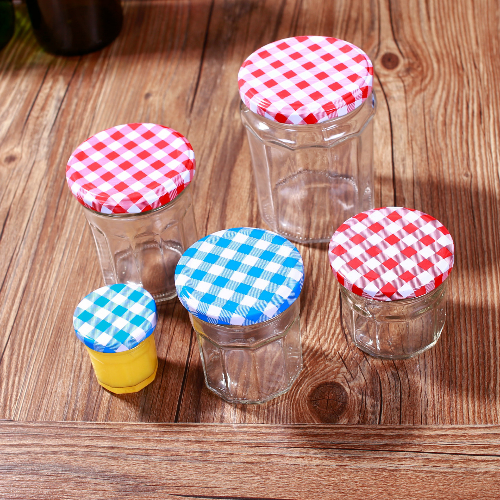 Wholesale of glass bottles: French Qiao Po Po pickled vegetable bottles, jam bottles, fermented bean curd bottles, candy jars with LIDS, honey and bird's nest bottles Specification drawing