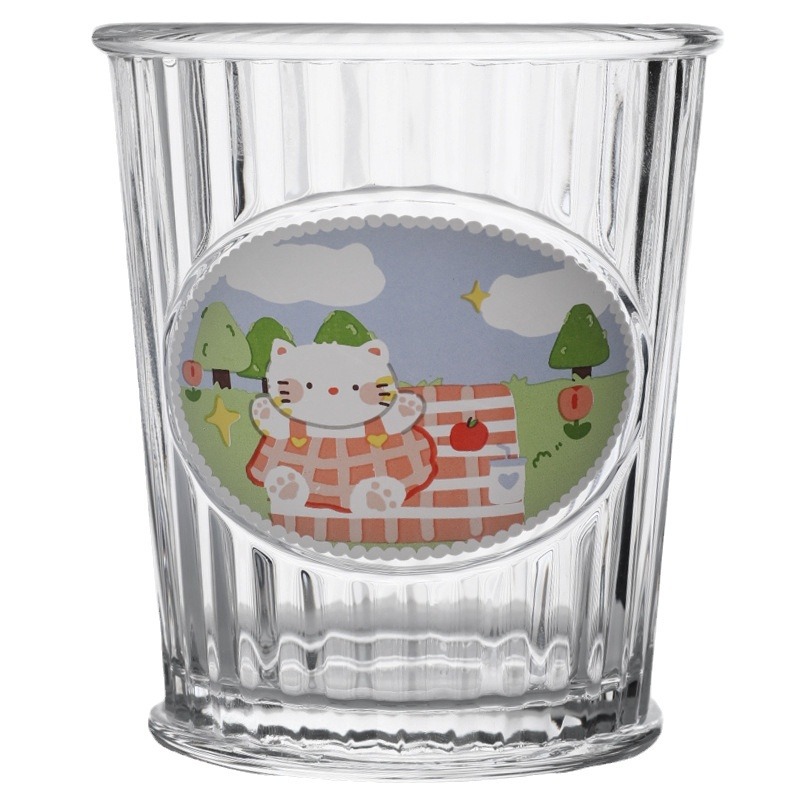 Bolimei high appearance level InS-style glass cups, cold brew cups, coffee cups, girls' water cups, breakfast milk glass cups Item Picture