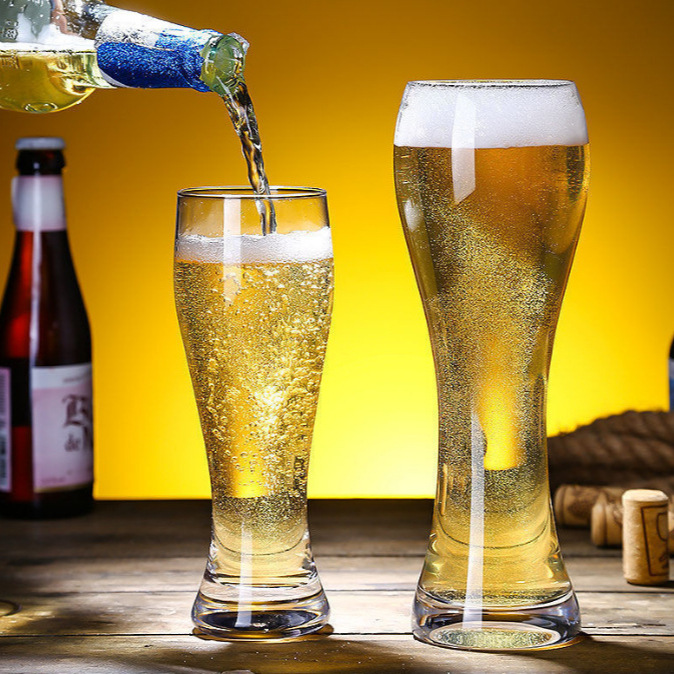 Waist-cinching draft beer glass, craft beer glass, large-capacity glass juice glass, European-style personalized commercial bar glass details Picture