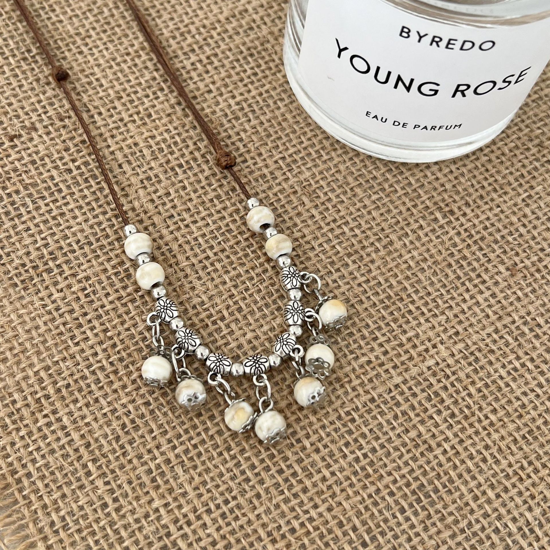 New Chinese-style fresh and light long round bead tassel necklace, retro ethnic style, light luxury, fashionable and elegant sweater chain for women details Picture