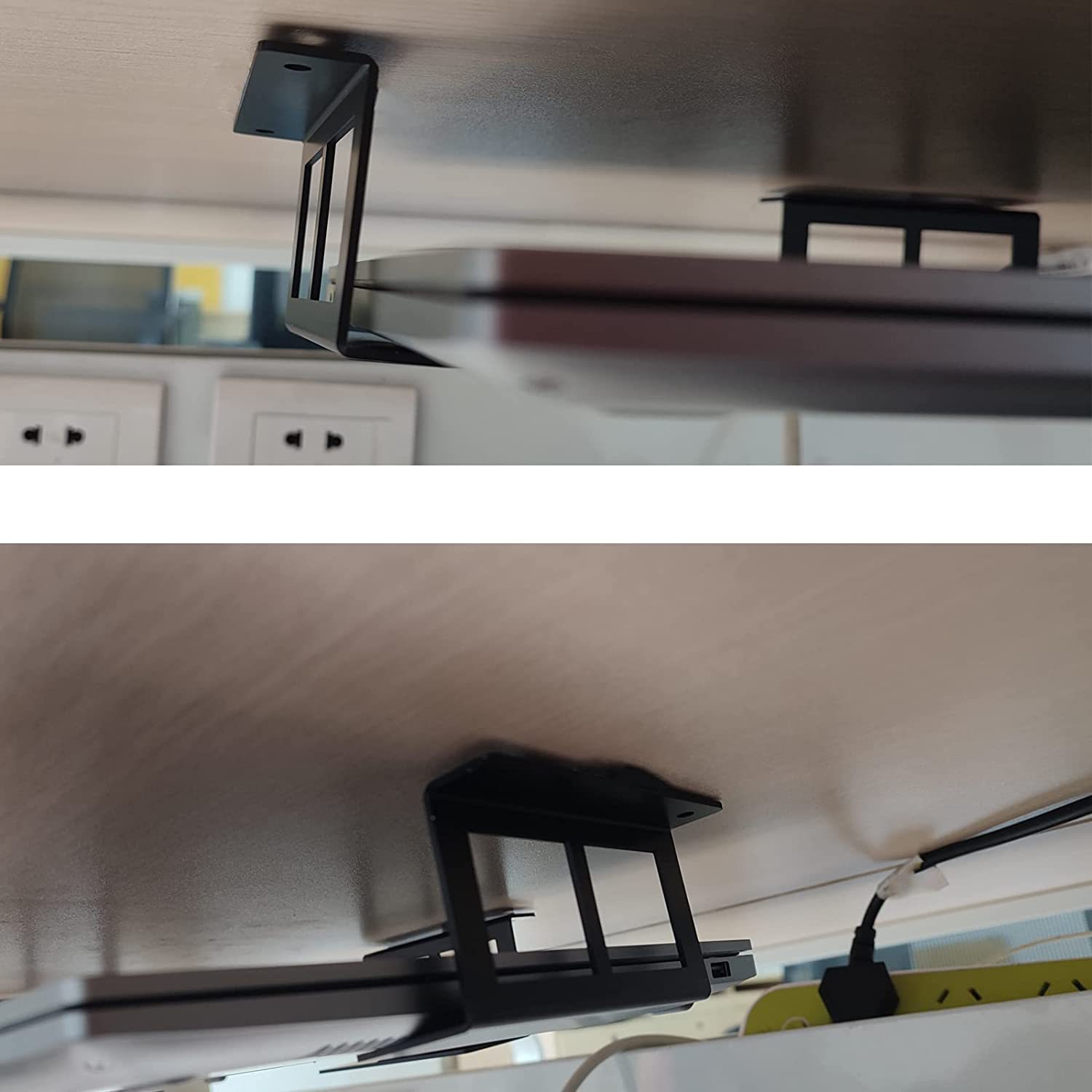 Cross-border exclusive notebook storage stand, notebook metal tray stand under the desk, invisible storage, direct supply from the manufacturer Specification drawing
