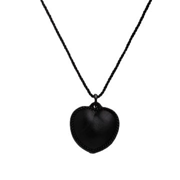 fever's same style leather three-dimensional heart-shaped woven rope necklace for women, in an ins style, fashionable and versatile necklace and collarbone chain Item Picture