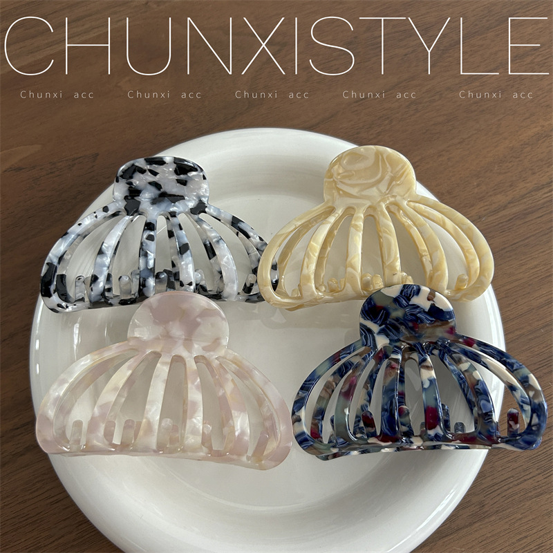 Korean hair volume, high-end acetate hollowed-out grabber, elegant and stylish, fashionable and individual, shark clip lantern details Picture
