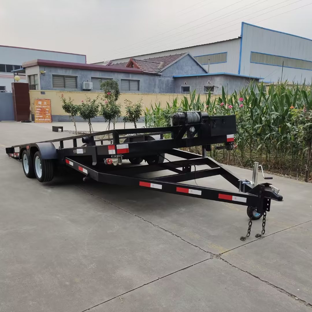 3-ton vehicle transport vehicle, small car rescue towing trailer, light vehicle transport semi-trailer supply Item Picture