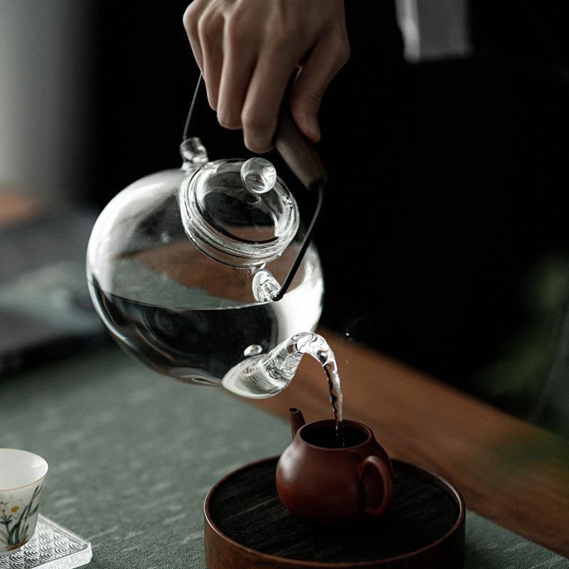 High borosilicate glass handle teapot, electric ceramic stove, kettle for boiling tea, household glass teapot, large-capacity teapot for brewing tea Specification drawing