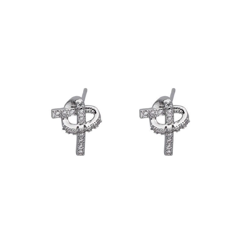 Small and exquisite zircon knotted earrings for women, a new trendy stud in 2025, a high-end and stylish Korean earpiece that has become a social media sensation Item Picture