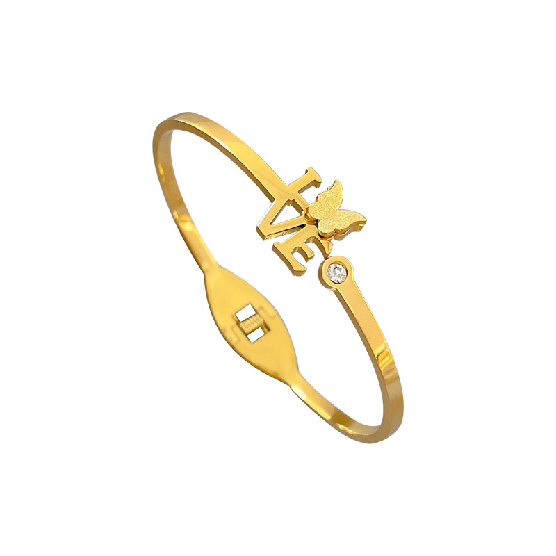 【 All-titanium Steel 】 European and American INS style butterfly titanium steel bracelet, minimalist cross-border retro fashionable stainless steel jewelry Item Picture