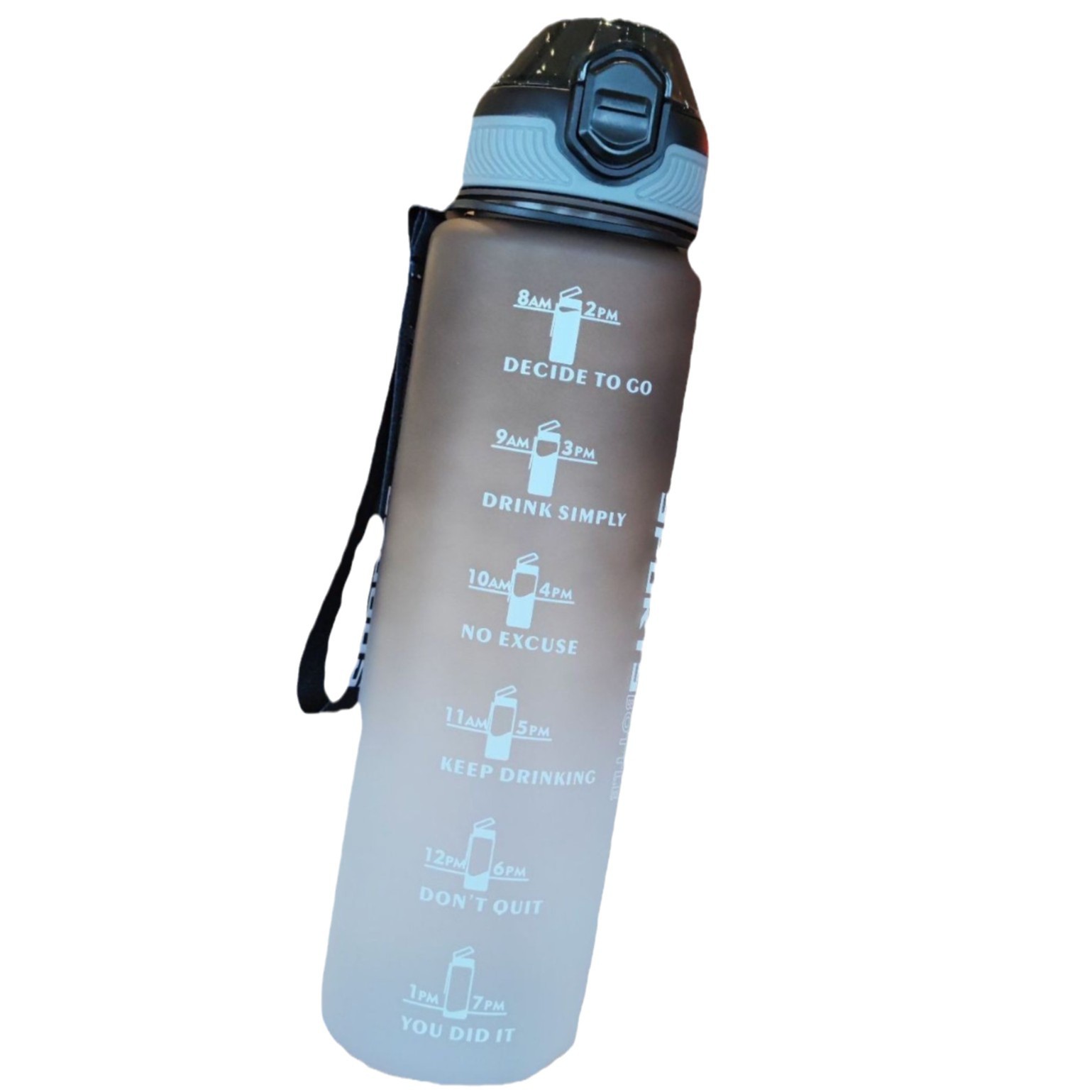 Wholesale of large-capacity new plastic water bottles, frosted gradient color water cups, portable drawstring, duckbill-shaped straw sports cups Item Picture