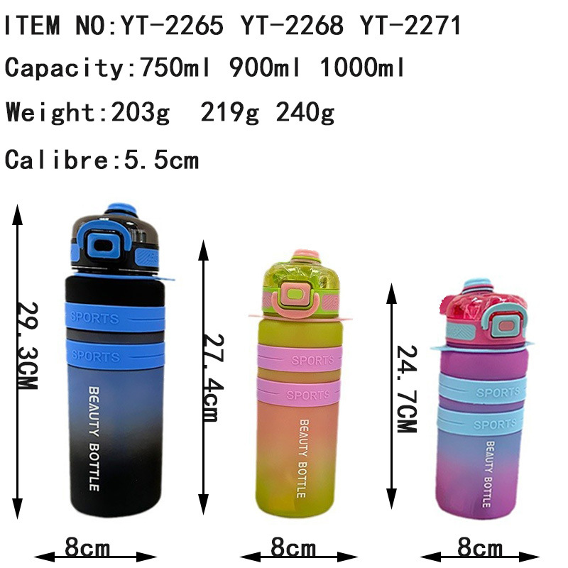 High appearance level gradient dazzling color double-drinking plastic water cup, strap sports water bottle, student water bottle, cross-border bestseller Application Scenario