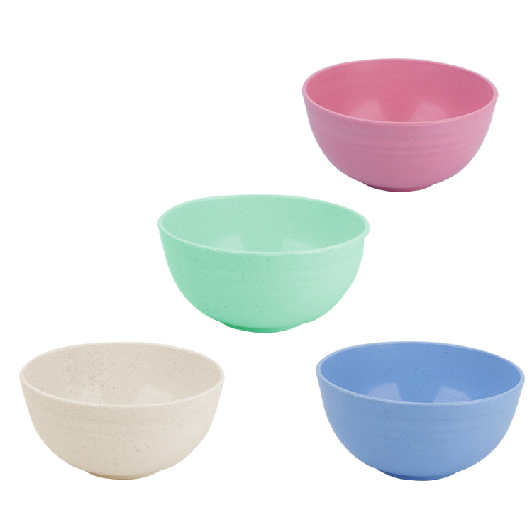 Cross-border wheat straw bowls, household tableware, rice round bowls, Amazon round plastic bowls are available for wholesale from logo manufacturers Item Picture