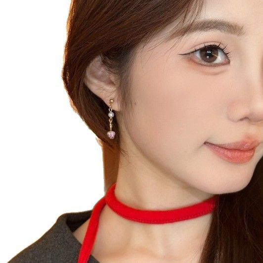 New Chinese-style eternal flower rose earrings, new forest-themed design stud earrings, a sweet and unique feminine charm Item Picture