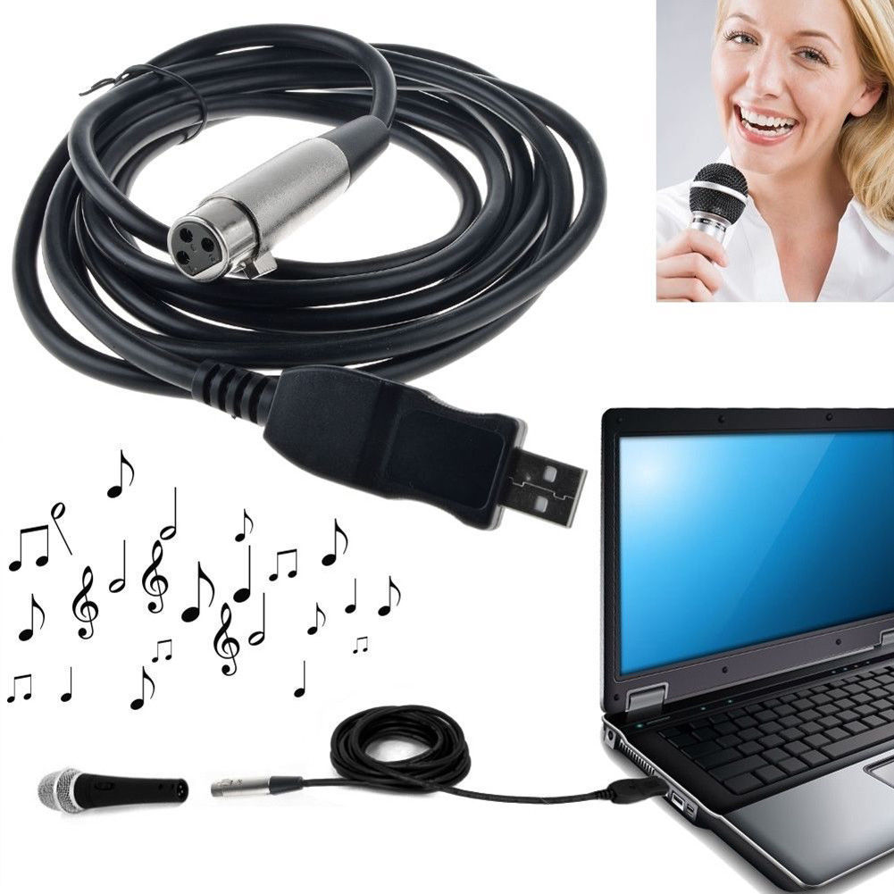 USB MIC CABLE Microphone cable, computer USB to XLR microphone connection cable, USB electric guitar cable full figure
