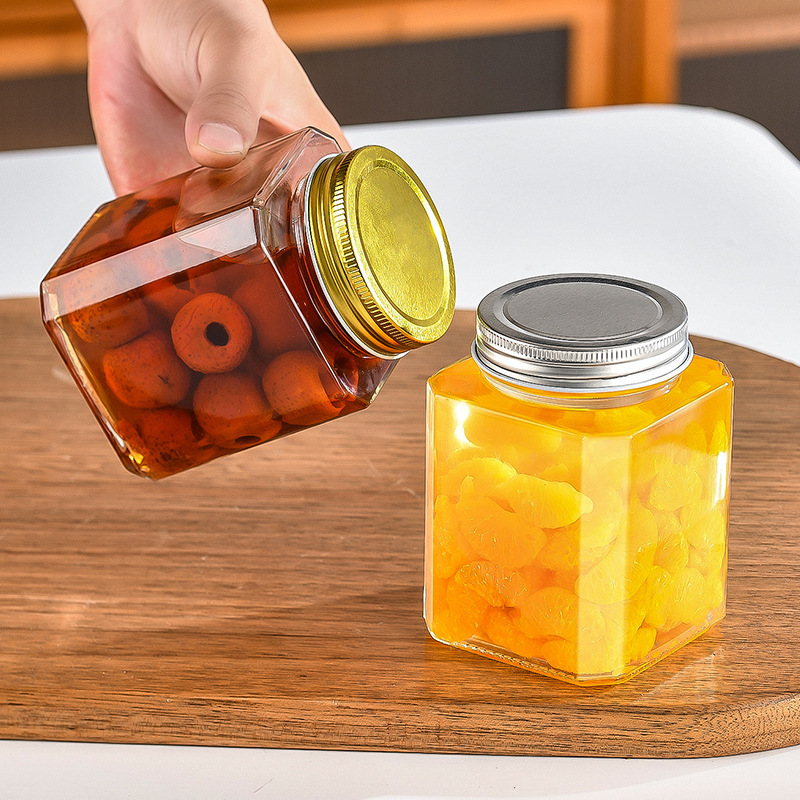 Amazon salad dressing bottles, octagonal Mason glass bottles, tinplate LIDS, sealed cans, canned bottles, honey bottles wholesale Specification drawing