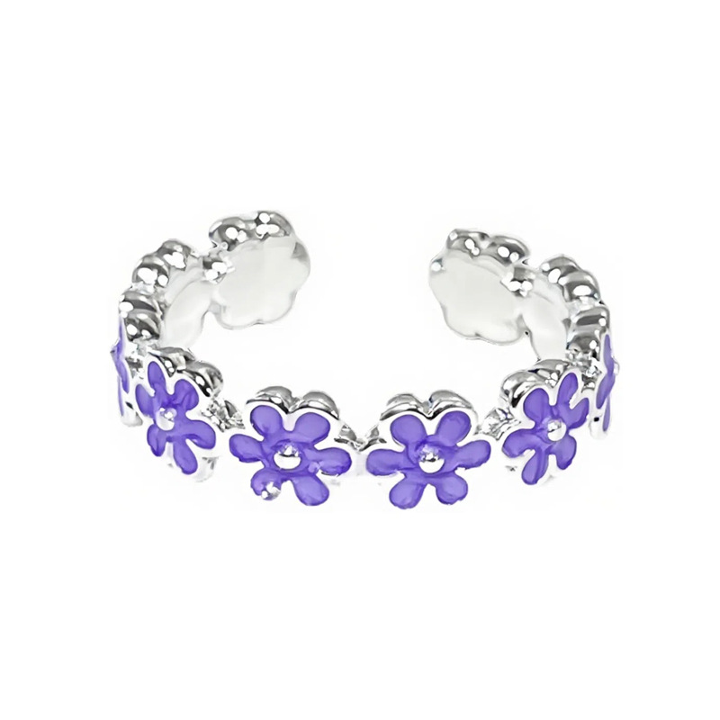 Cross-border bestseller Summer dopamine flower ring, a niche design for women, light luxury, sweet, exquisite, simple and versatile ring Item Picture