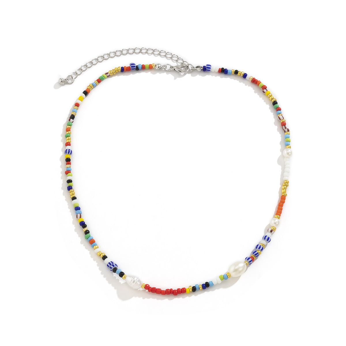 Retro woven beaded, colorful rice beads, bee, simple collarbone chain, versatile European and American, patchwork pearl ethnic necklace for women Application Scenario
