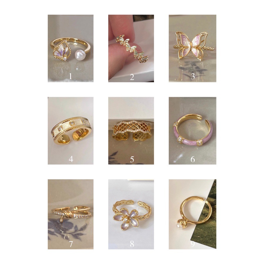Zircon flower butterfly ring for women 2025 New style light luxury high-end unique index finger ring, niche exquisite and versatile ring details Picture