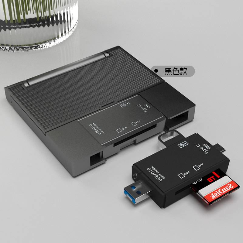 The factory private mold multi-in-one OTG card reader is suitable for Type-c/ Apple USB transfer, USB flash drive, TF card, camera SD card Application Scenario