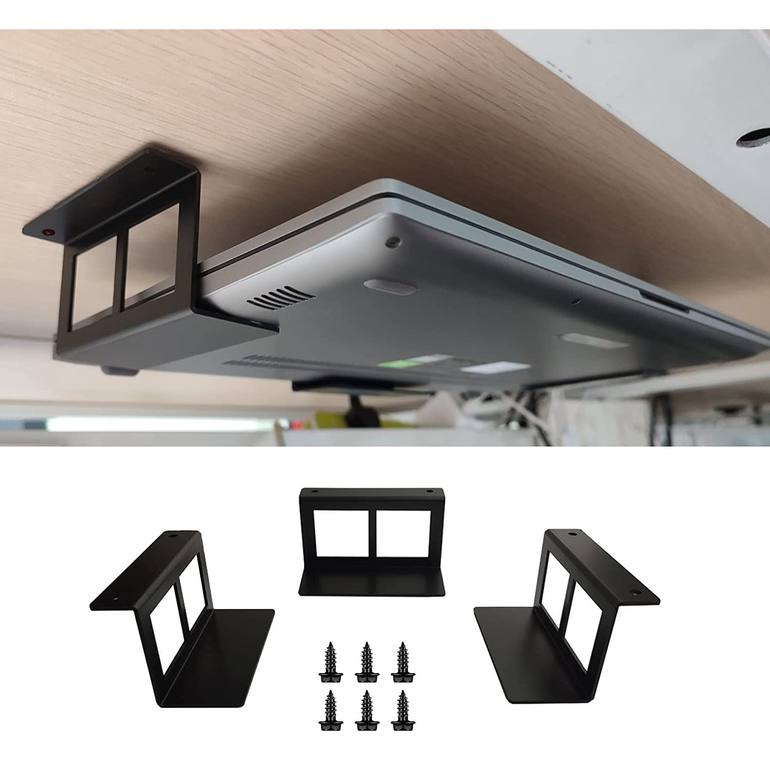Cross-border exclusive notebook storage stand, notebook metal tray stand under the desk, invisible storage, direct supply from the manufacturer Application Scenario