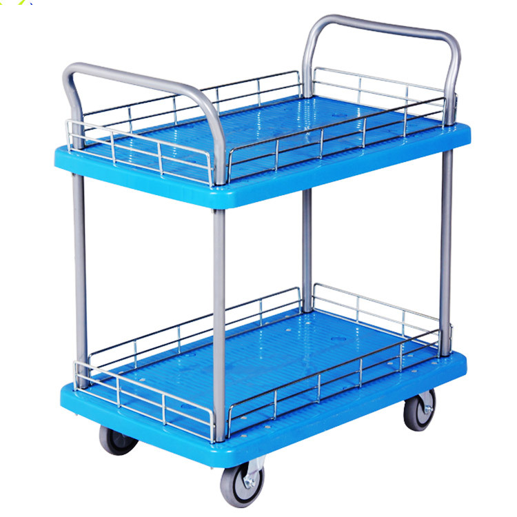 73*49 Double-layer trolley, cargo trolley, flatbed cart, folding tool trailer, handling cart, small size full figure