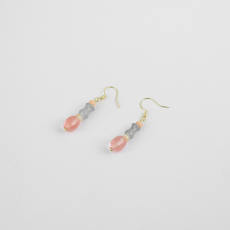 New Chinese-style retro bamboo joint jade earrings, women's niche design sense, high-end light luxury ancient-style earrings, stud earrings and earrings details Picture